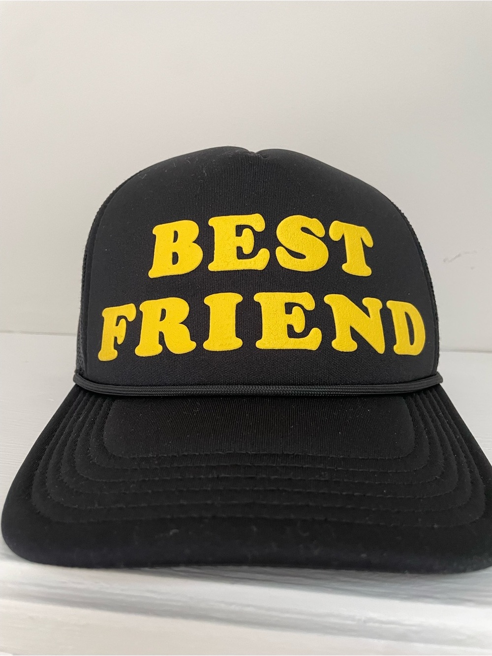 Best Friend Black and Yellow Trucker Hat from Best Friend in Vegas